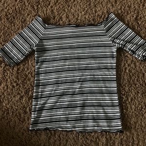 Caution to The Wind Black and white crop top